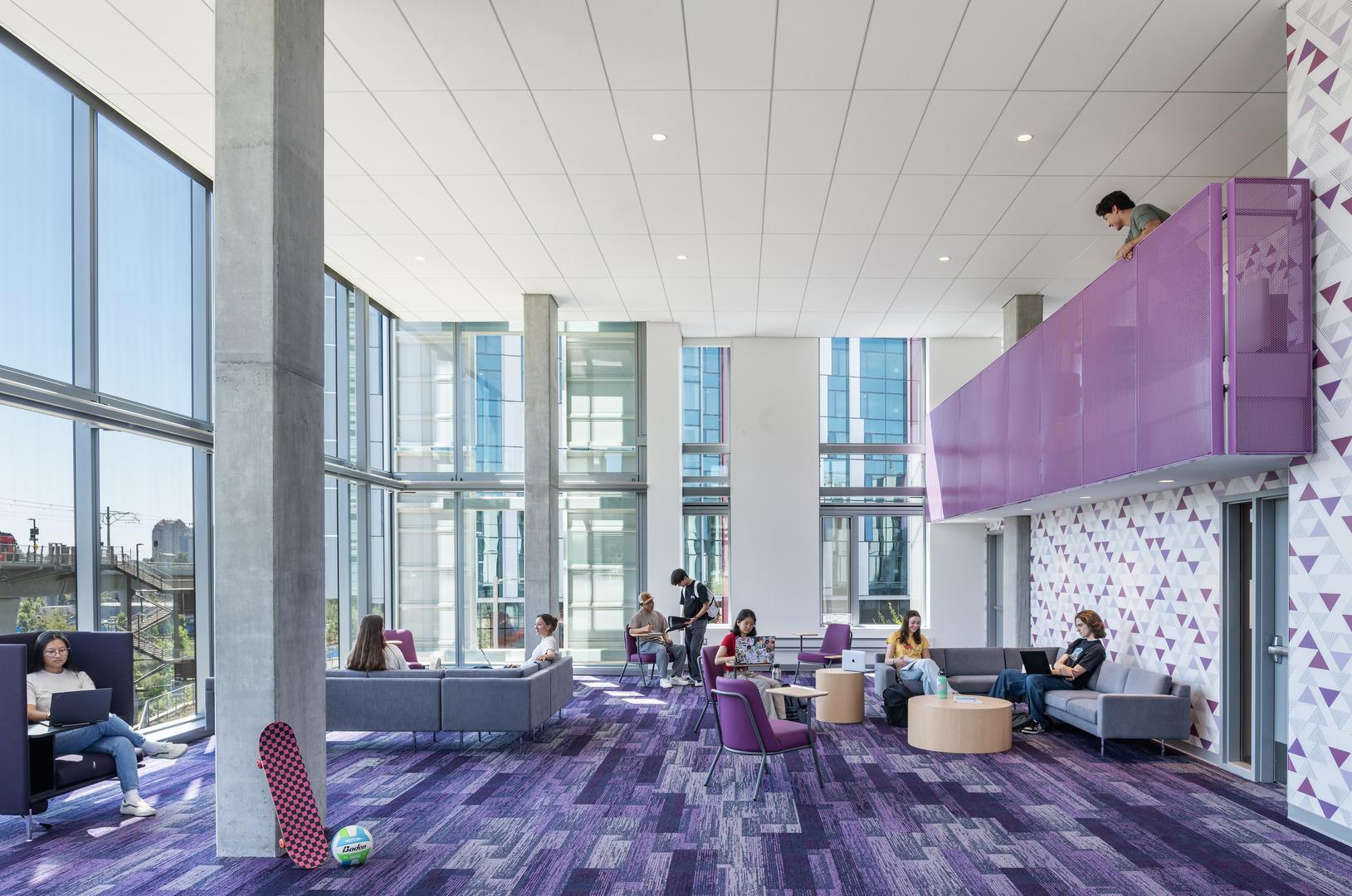 UCSD Pepper Canyon West Student Housing Purple Room Inside