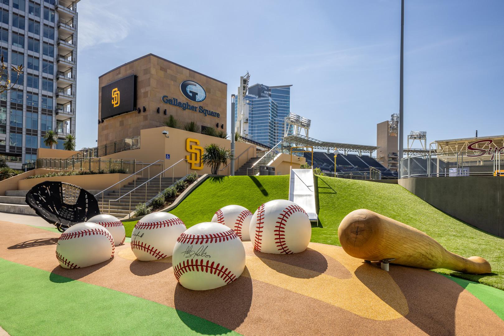 Petco Park Gallagher Square baseballs playground