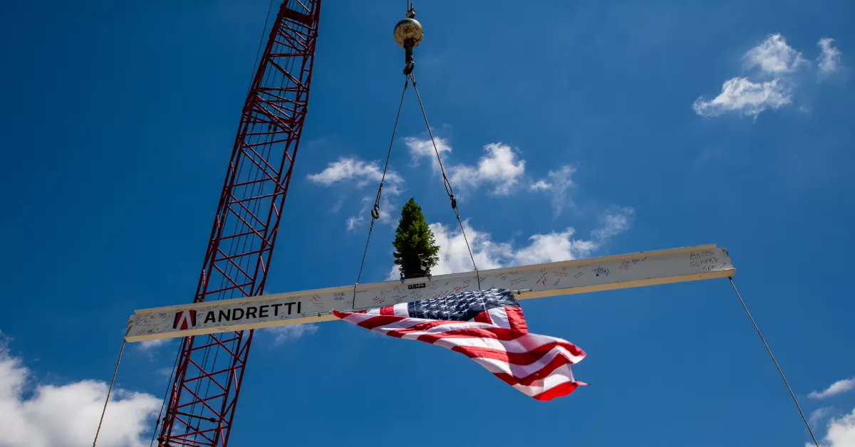 Steel beam in air