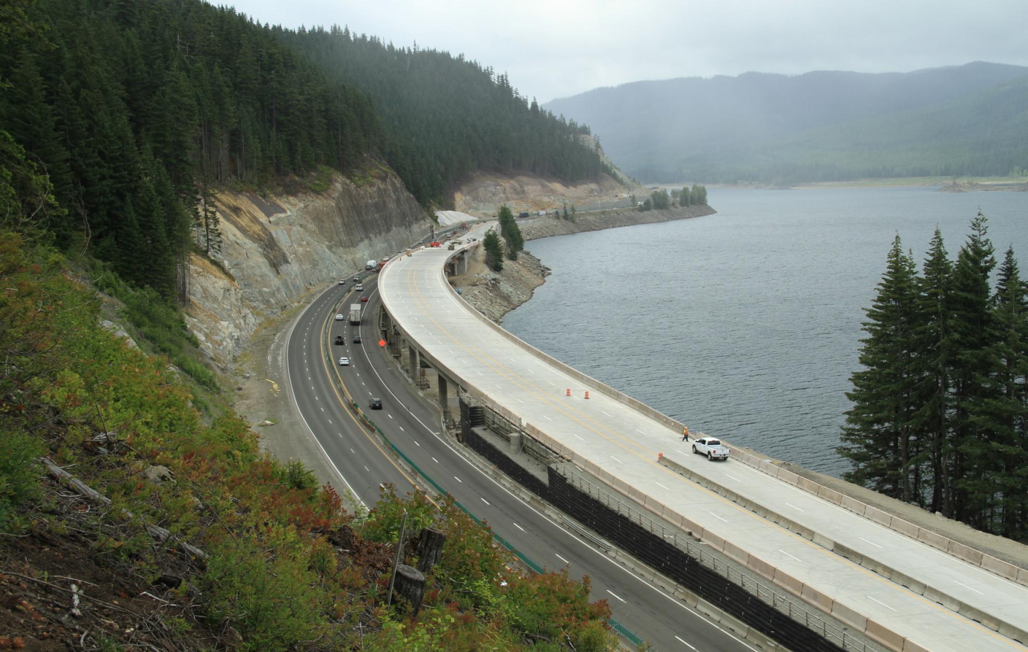 I-90 Snoqualmie roadwork by Atkinson Construction 